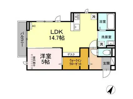 D-ROOM中野(1LDK/3階)の間取り写真