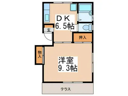 ハイツ長津田(1DK/1階)の間取り写真