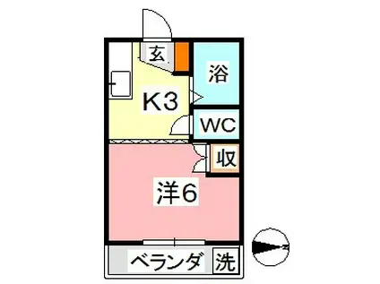 エクセレントハイム95(1K/2階)の間取り写真