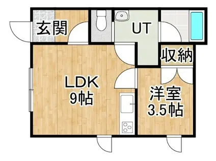 シボサムハイツ(1LDK/1階)の間取り写真