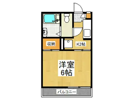シャトル森野(1K/1階)の間取り写真