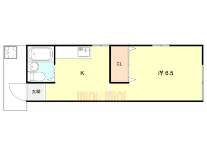 谷崎ハイツ(1K/2階)の間取り写真