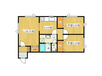 メゾン・ドゥささき2(2LDK/2階)の間取り写真