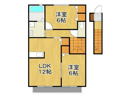 シャルマンII(2LDK/2階)の間取り写真