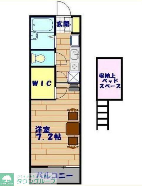 JR京浜東北線 西川口駅 徒歩12分 3階建 築17年(1K/3階)の間取り写真