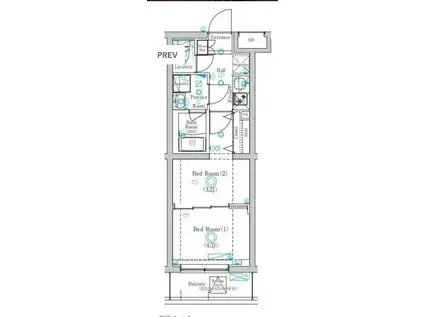 ラフィスタ下丸子(2K/1階)の間取り写真