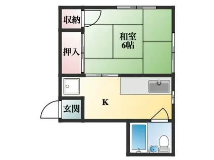 かおるハイツ(1K/1階)の間取り写真