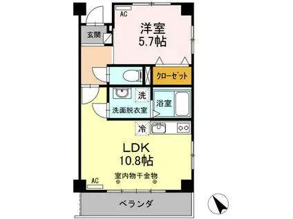 ライフパーク・ユニゾン(1LDK/2階)の間取り写真