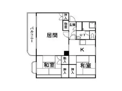 港北ハイツ2(2LDK/1階)の間取り写真