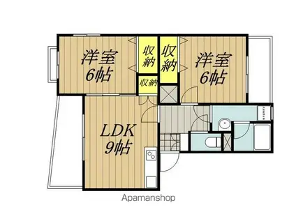 ガーデン・ハイム樗3番館(2DK/2階)の間取り写真