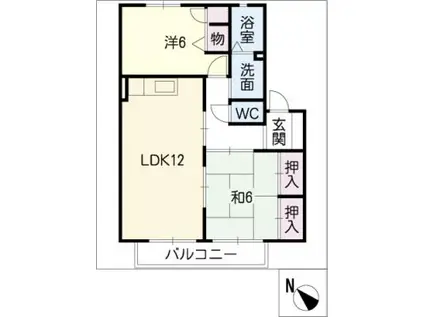 アメニティーソレイユ(2LDK/2階)の間取り写真