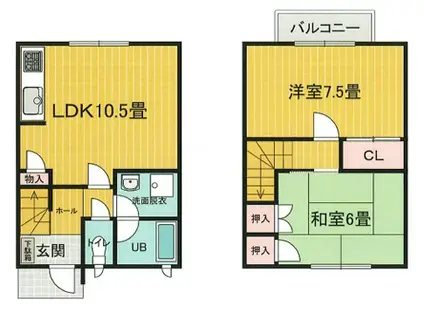 グリーンハイツ(2LDK/1階)の間取り写真