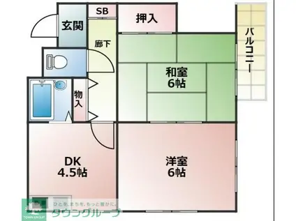 青愛ビル(2DK/2階)の間取り写真