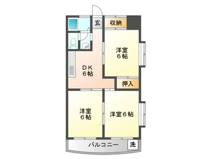 大福第5ビル(3DK/3階)の間取り写真