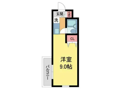 ドムールコスモス香枦園(ワンルーム/1階)の間取り写真