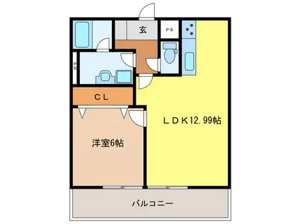 グランメールIII(1LDK/2階)の間取り写真