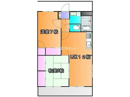 メゾン酔芙蓉(2LDK/2階)の間取り写真