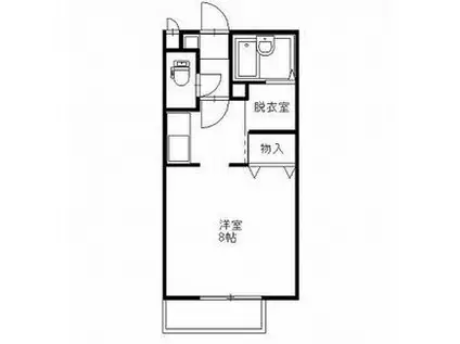 ソレジオK(1K/2階)の間取り写真