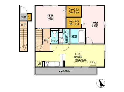 未来樹 参号棟(2LDK/1階)の間取り写真