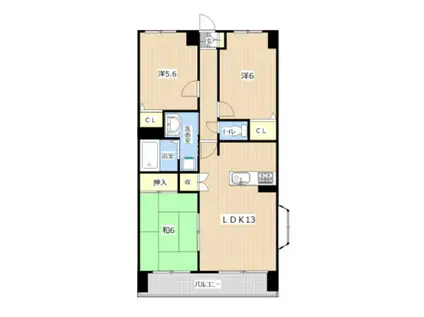 アルバパラッツオ(3LDK/4階)の間取り写真