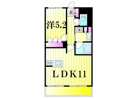 第16シントウキョウビル(1LDK/1階)の間取り写真