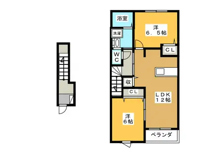コリーヌ(2LDK/2階)の間取り写真