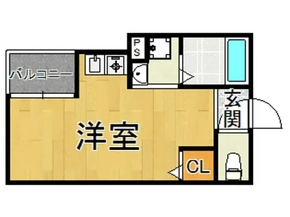 CAMELLIA(ワンルーム/2階)の間取り写真