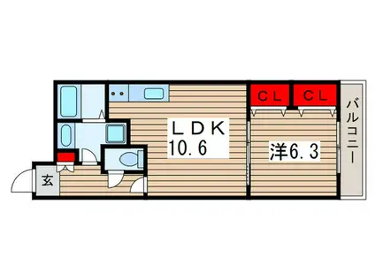 ミリアビタNO35(1LDK/4階)の間取り写真