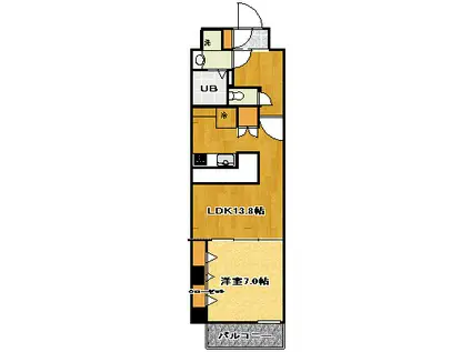 ソレイユ(1LDK/4階)の間取り写真