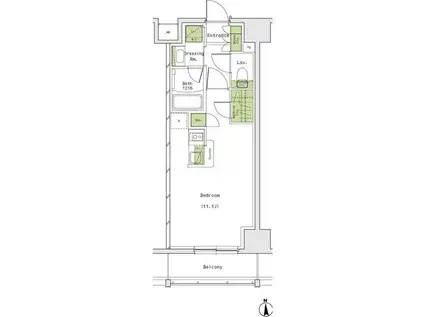 ザ・パークハビオ名古屋松原(ワンルーム/12階)の間取り写真