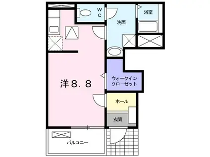 ブリーゼ行基(ワンルーム/1階)の間取り写真