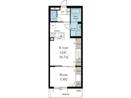 リブリ・花小金井102(1LDK/1階)の間取り写真