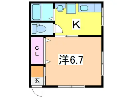 メゾン小川(1K/1階)の間取り写真
