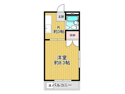 コーポピアIII(1K/3階)の間取り写真