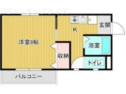 ビアンヌール鹿谷(1K/3階)の間取り写真