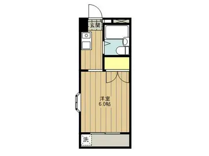 サンライズベル(ワンルーム/2階)の間取り写真