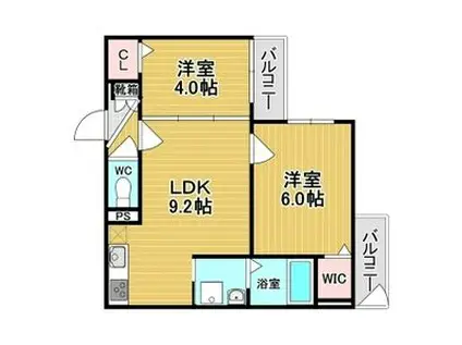 1ER CAMELLIA(2LDK/2階)の間取り写真