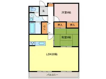 ハイツA&G(2LDK/7階)の間取り写真