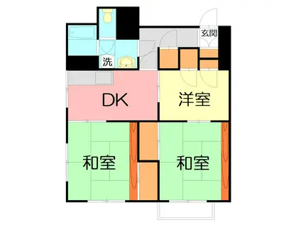 メゾンソレイユ(3DK/2階)の間取り写真