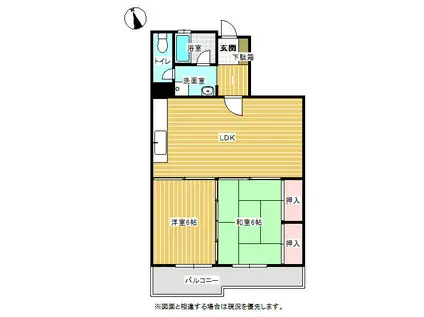 レジデンス鸞鳳(2LDK/2階)の間取り写真