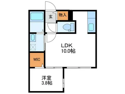 HILLS SAPPORO II ヒルズ・サッポロII(1LDK/2階)の間取り写真
