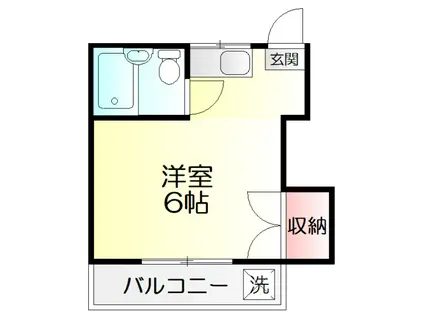 サトウハイツB棟(ワンルーム/1階)の間取り写真