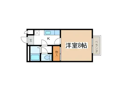 ハイツひまわり(1K/3階)の間取り写真