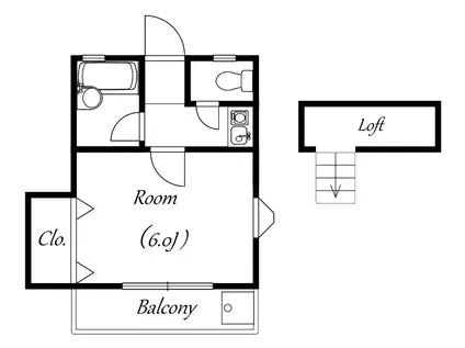 ラフォーレ(1K/2階)の間取り写真