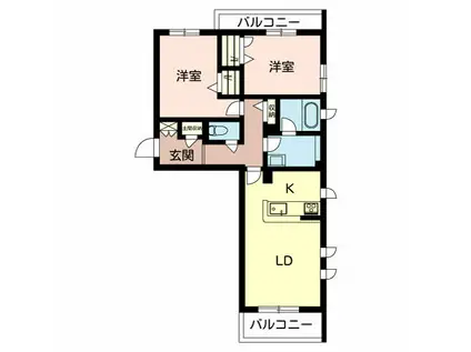 シャーメゾン 扇(2LDK/2階)の間取り写真