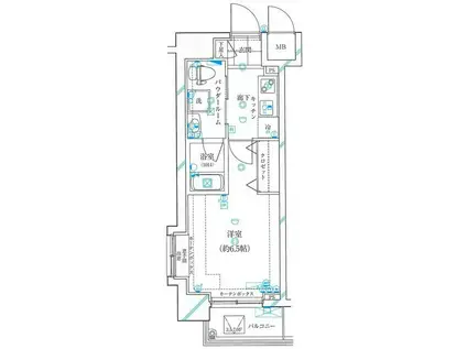 ガリシア浜松町(1K/7階)の間取り写真