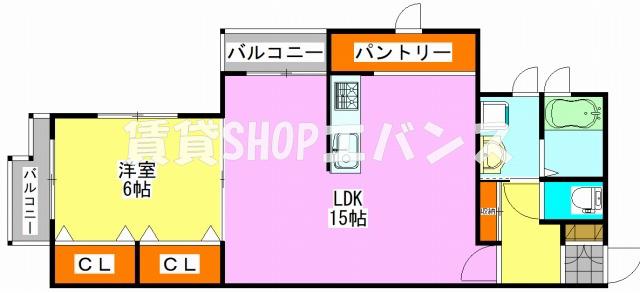 フローリッシュ大久保II(1LDK/1階)の間取り写真