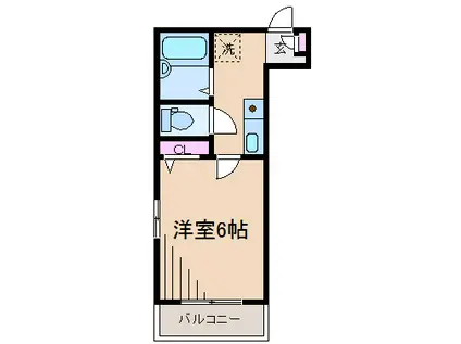 ルミエール(1K/1階)の間取り写真