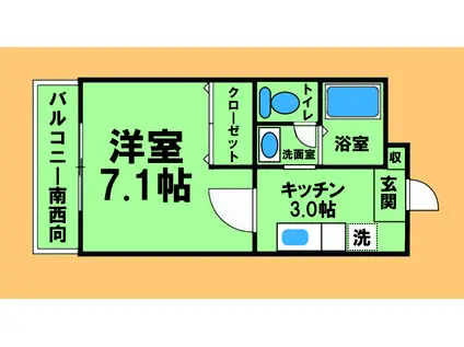 コンフォートN(1K/2階)の間取り写真