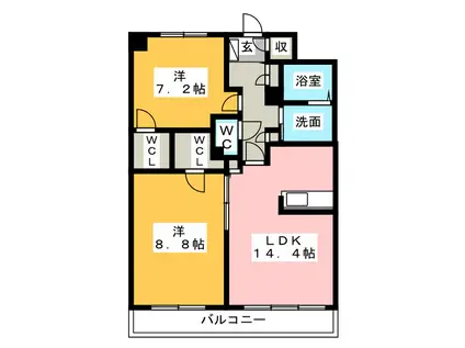 MAPLE I(2LDK/4階)の間取り写真